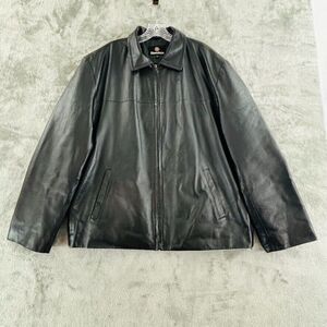 Burnside Leather Coat Mens L Black Zip Closure Pockets Lined Jacket Side Zippers